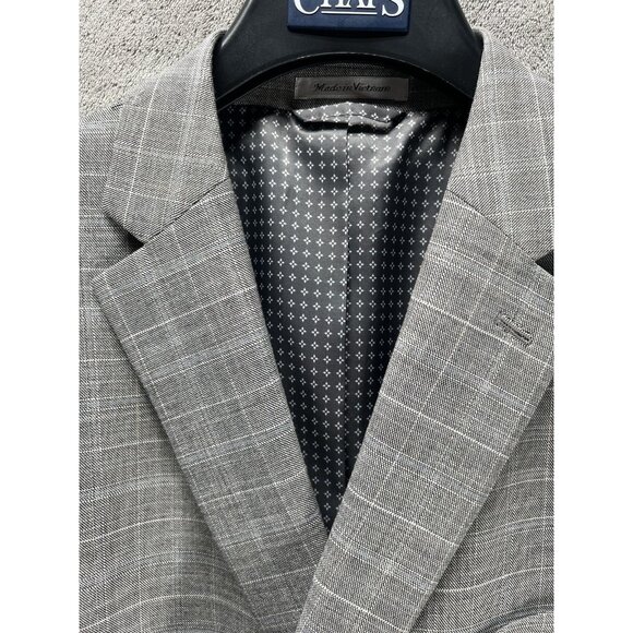 Ralph Lauren Chaps Blazer Men’s 44R Plaid Jacket Sports Coat Check Tan Green - Picture 2 of 7